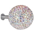 thumbnail image 1 of 1 Ensemble de Bouton de Tiroir en Acier Inoxydable Trou Unique Incrusté de Strass Poignée de Tiroir Rond pour Armoire avec 5 Vis (Coloré), 1 of 5