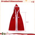 thumbnail image 4 of Capa de Navidad, Capa de Papá Noel, Capa de Navidad para Adultos, Capa con Capucha de Terciopelo para Mujer, Capa de Disfraz de Halloween de Navidad con Adorno de Piel, Disfraz de Navidad, 4 of 5