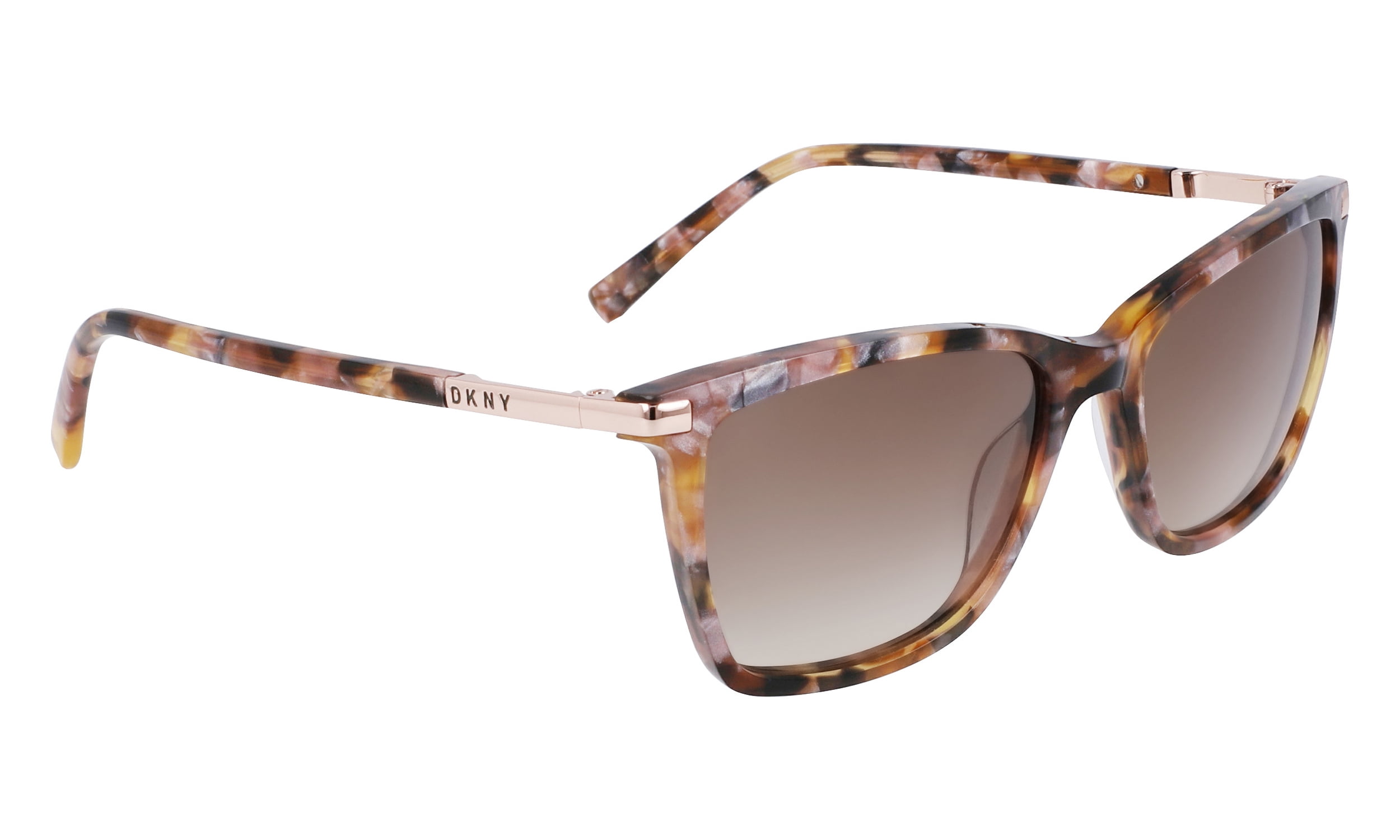 DKNY Women's Modified Rectangle Prescription Sunglasses with Case, DK539SG Tortoise/Pearlized Blush