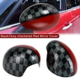 thumbnail image 1 of Black/Grey checkered Red Mirror Cover for MINI Cooper Hardtop F55 F56, 1 of 10