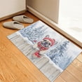 thumbnail image 3 of Playful French Bulldog Welcomes Winter Snowy Day with Cardinal Bird Doormat Dog Lover Gifts Indoor Outdoor Welcome Mat - 2017, 3 of 5