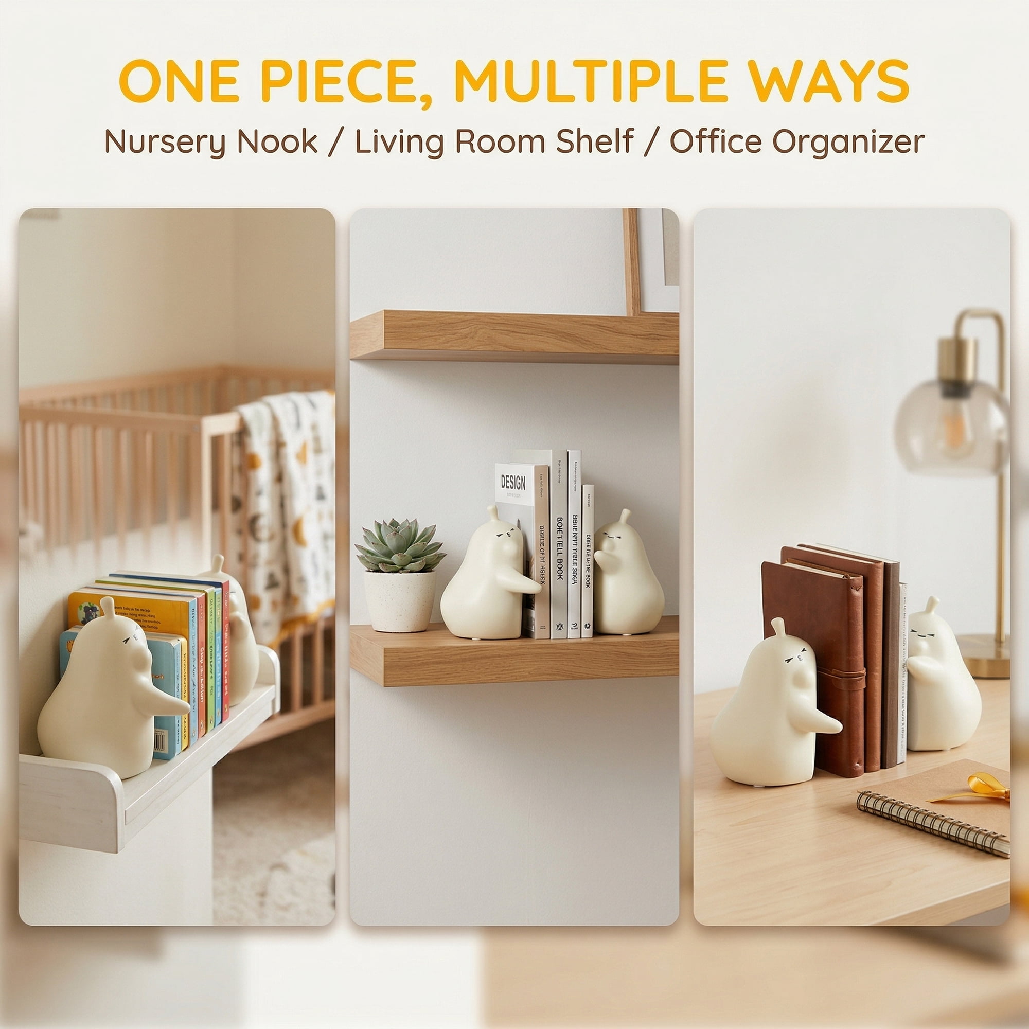Unique Bargains Expandable Animal Figurine Bookends with Compartments Home 2 Pcs Ice