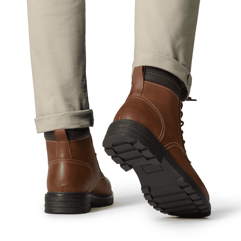 Bruno Marc Men\'s Lace-Up Ankle Boots in Cognac Tan Amazon.com | Bruno Marc Men main image 4