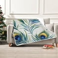 thumbnail image 7 of Yayeee Throw Blanket for Couch Soft Warm 50" x 60" Sofa Chair Bed Decoration, Peacock Feather, 7 of 7