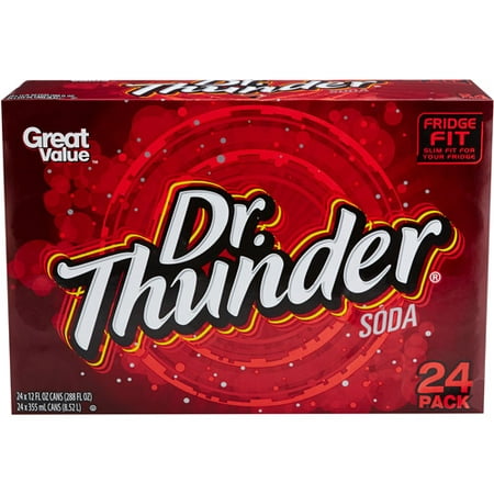 Great Value Dr. Thunder Soda, 12 Fl. Oz., 24 (Best Dr Pepper E Liquid)