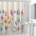 thumbnail image 4 of Spring Floral Fabric Shower Curtain Watercolor Flowers Vintage Washable Shower Curtains for Bathroom, Waterproof Bath Curtain with Hooks Home Decor 36x72in, 4 of 8