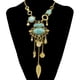 thumbnail image 2 of Collar con pechera turquesa con borlas étnicas de color vintage bohemio para mujer Oro, 2 of 9