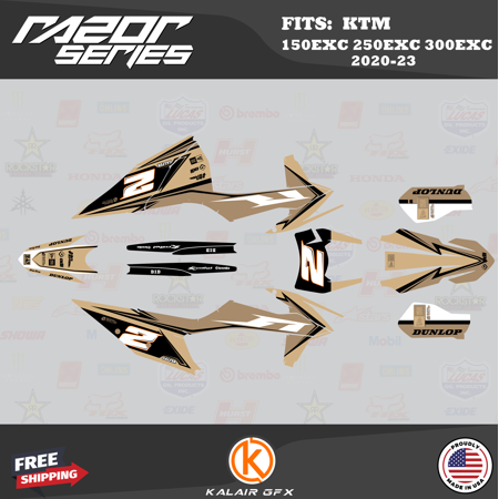 Kalair GFX Graphics Kit for KTM ENDURO 2-STROKE 150EXC 250EXC and 300EXC (2020-2023) Razor Series Kalair GFX Graphics Kit for KTM ENDURO 2-STROKE 150EXC 250EXC and 300EXC (2020-2023) Razor Series