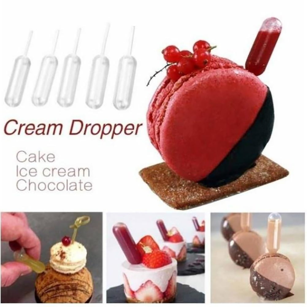 FJ SN_ Ice Cream Milkshake Pipette Straw Dropper Disposable Cupcake Baking Tool 