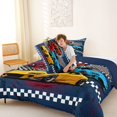 thumbnail image 4 of Manfei Sports Cars Full Size Comforter Sets,Checkered Racing Flags Bedding Comforter Set,Blue,Navy Blue Reversible,3pcs,1 Comforter and 2 Pillowcases, 4 of 7