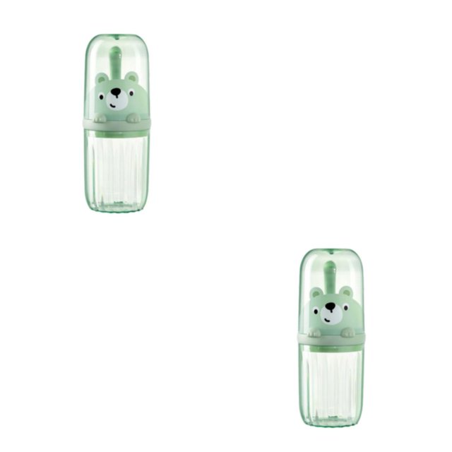 Moyic Vaso para cepillo de y de de gran capacidad portátil y desmontable línea espesado 2 piezas Conveninet oso verde 2piezas