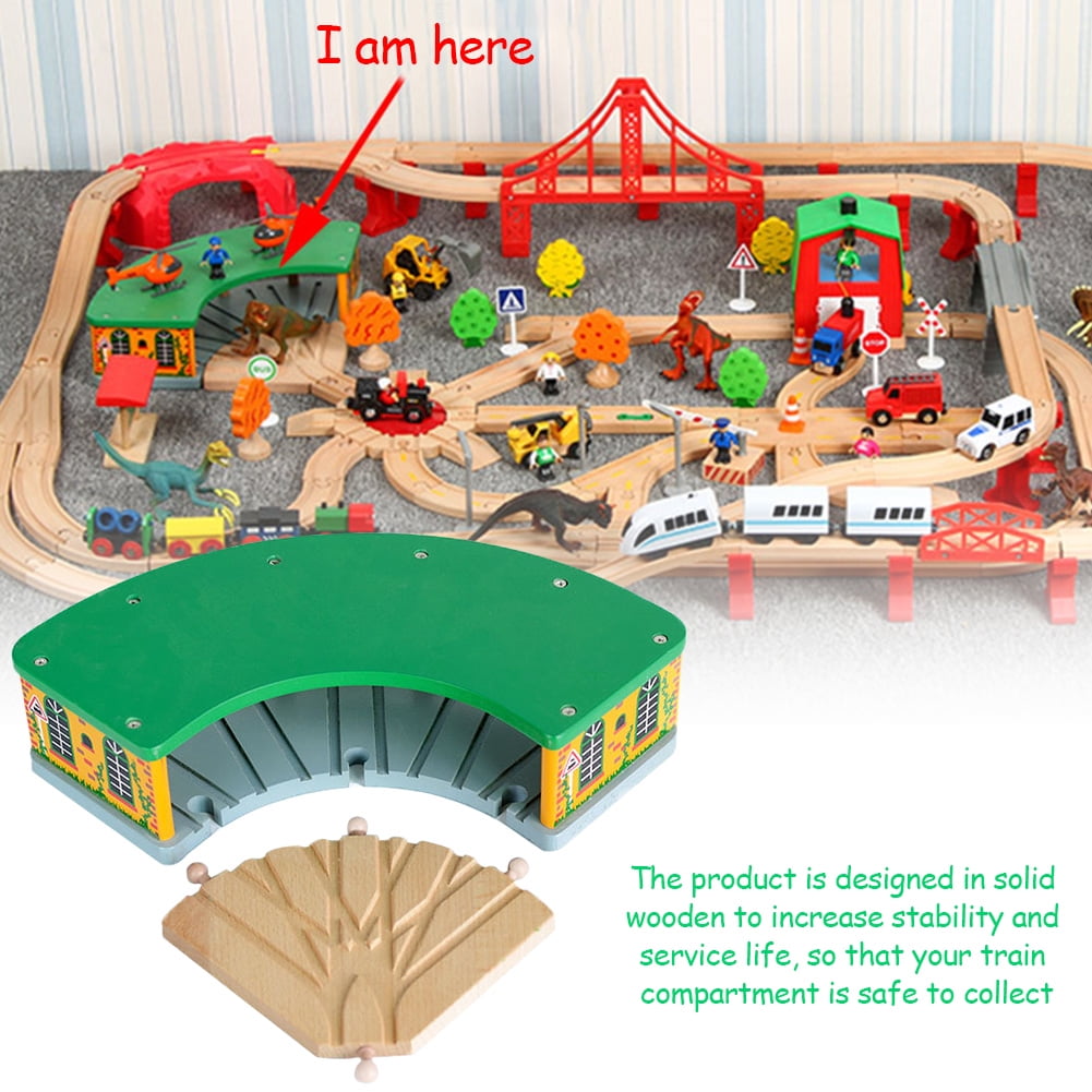 LeKing Wooden Garage Toys DIY Train Storage Compatible With Thomas