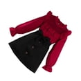 thumbnail image 2 of Jumpingount Conjuntos de ropa Traje de primavera y otoño Ropa para niños Disfraces Ahuecados Volantes Malla Tops corta decorada conjuntos de ropa 160cm-11.12Y, 2 of 6