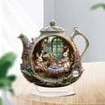thumbnail image 5 of Aodebiao 2D Bunny Teapot Ornament Acrylic Table Centerpiece Holiday Party Decoration Whimsical Family Gathering Desktop Display Durable Translucent Home Accent, 5 of 8