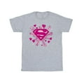 thumbnail image 1 of DC Comics T-Shirt en Coton pour Filles Superman Logo Cœurs et Étoiles Roses, 1 of 3