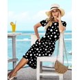 thumbnail image 2 of Vestido casual Simier Fariry de verano de manga corta para mujer, blanco y negro, 2 of 3
