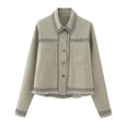 thumbnail image 1 of Moda femenina de otoño 2023: chaqueta cruzada de manga larga bordada - Abrigos y tops cortos vintage, 1 of 5