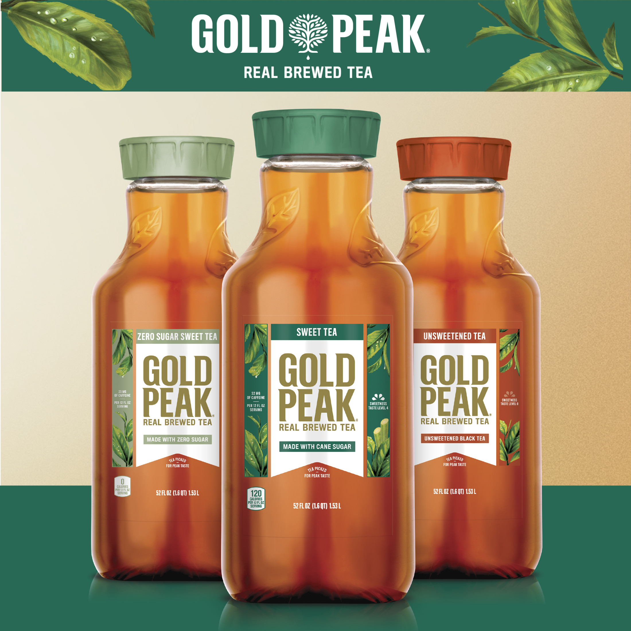 Gold Peak California Raspberry Iced Tea, Sweet Tea Bottle, 52 fl oz