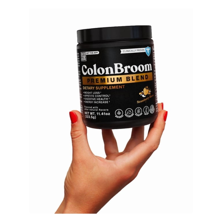 ColonBroom Premium Blend, Cleanse for Bloating Relief & Gut Health, Strawberry, 100 Servings