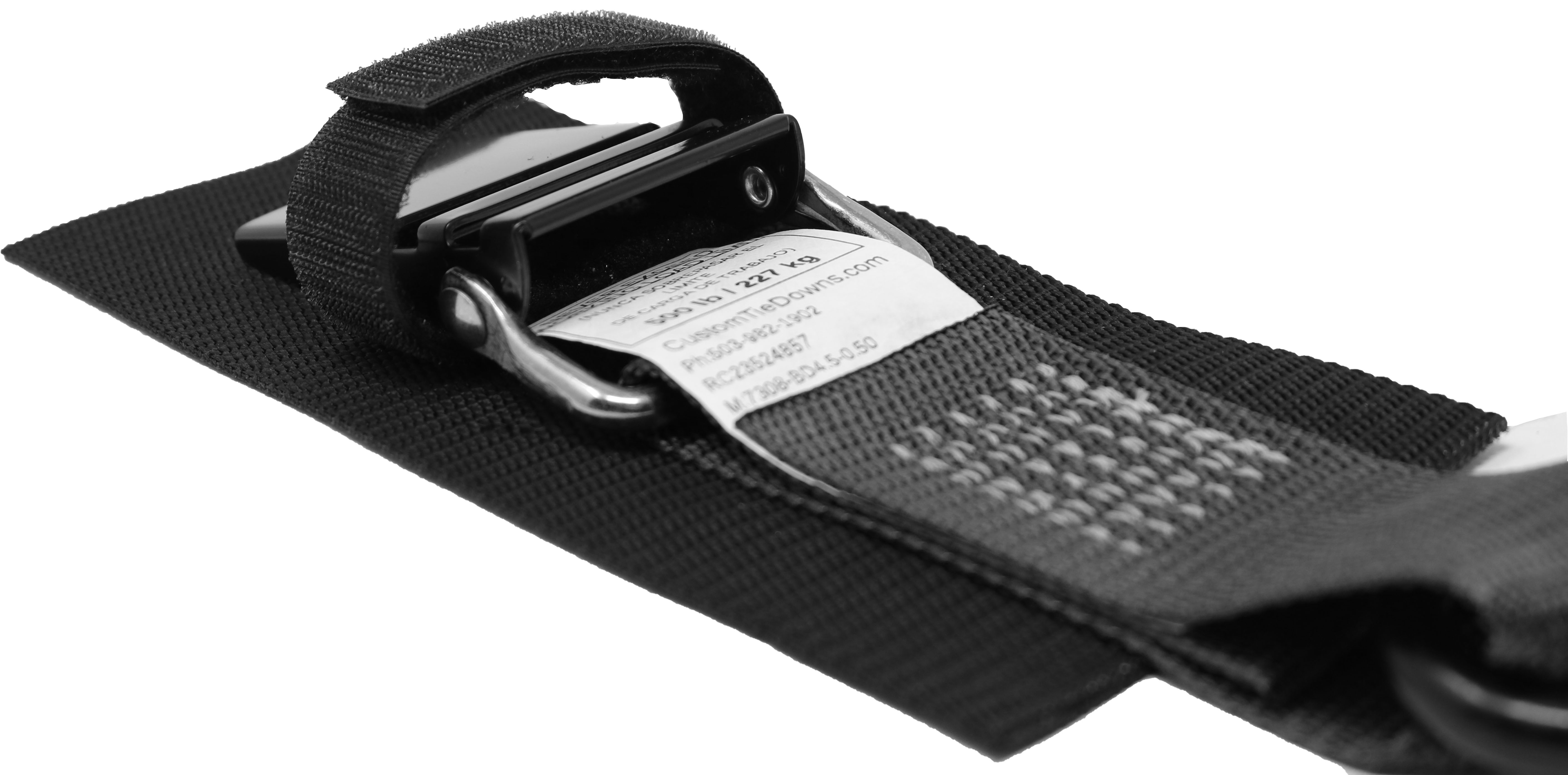 CustomTieDowns 2 Pack, 2 Inch Quick Release  Transom Tie-Down.  Protective Pad With Hook And Loop Security Strap Sewn Under Buckle To Hold Excess Strap. - image 2 of 4