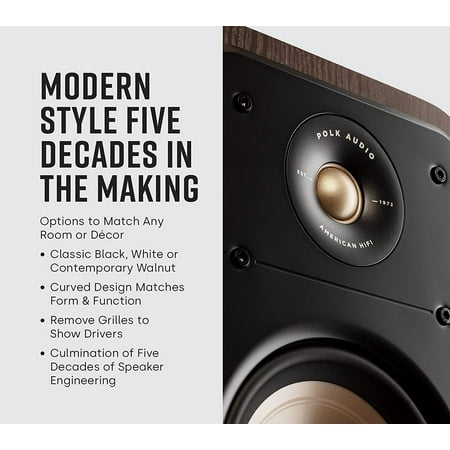 Polk Audio - Signature Elite ES15 Hi-Res Bookshelf Speaker - Stunning Black