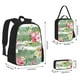 thumbnail image 2 of Disketp Tropical Flamingo Mochila Estampada de Gran Capacidad con Lonchera y Estuche, Set de 3 Piezas para Estudiantes, 2 of 7