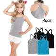 thumbnail image 2 of ZACPNCV 4 Pieces Girls Tank Top Sleeveless Racer Back Top Camisole Cami Undershirts Gray 4-5 Years, 2 of 7