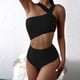 thumbnail image 2 of Bikini de color sólido para mujer Traje de baño dividido Conjunto de ropa de playa Fridja nalpqowj57615, 2 of 5