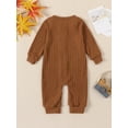 thumbnail image 3 of Gupgi Unisex Baby Rib Rompers 3M 6M 9M 12M 18M Infant Solid Color Long Sleeve Henry Jumpsuits, 3 of 8