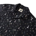 thumbnail image 2 of YIUME Hawaiian Shirt For Men Lighthouse Black Shirt Workwear Camp Collar 100% Cotton, 2 of 4
