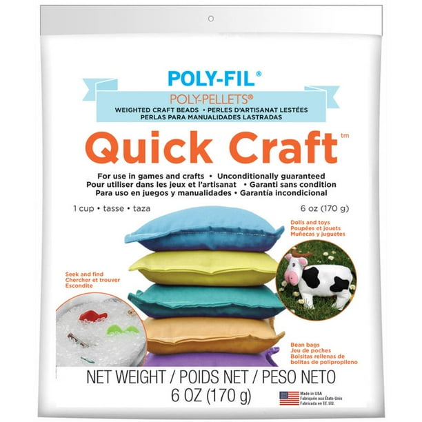 Fairfield Quick Craft Weighted PolyPellets for Filling Crafts, 6 oz