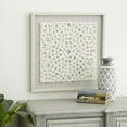 thumbnail image 3 of DecMode Coastal White/Gray Square Shaped 3D Origami Patterned Shadow Box, 24"W x 24"H, 3 of 14