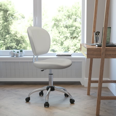 UPC: 0847254017930 | Flash Furniture Mid-Back White Mesh Padded Swivel Task Office Chair with Chrome Base