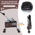 thumbnail image 6 of YRLLENSDAN Sun-Proof Pet Stroller for Small Dog 10 lbs Dog Stroller for Medium Dog 30 lbs Cat Stroller for 2 Cats Puppy Stroller with Bottle Holder and Sponge Pad,Leopard, 6 of 7