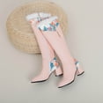 thumbnail image 6 of Jyeity 1980s Fashion For Women Plus-size Boots With Raised Printed Round Toe Thigh-high Boots Silver Boots For Women Pink Size 42(US:9), 6 of 9