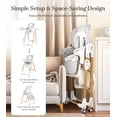 thumbnail image 4 of Tronas convertibles para bebés y niños pequeños, trona para bebé de altura ajustable, trona con bandeja extraíble, respaldo y pedal ajustables, silla de comedor portátil para bebé con ruedas bloqueabl, 4 of 5