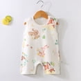 thumbnail image 2 of Nilvkv Newborn Onesies, Newborn Sleepers, Toddler Creative Print Sleeveless Snap Front Romper Lightweight Summer White 6-12 Months, 2 of 5