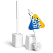 propuri 2Pack Toilet Bowl Brush and Holder Set - Toilet Scrubber Brush,Cleaning Brush,Bathroom Decor,Cleaning Supplies,Household Essentials,White
