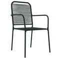 thumbnail image 3 of vidaXL 7 Piece Garden Dining Set Black Cotton Rope and Steel, 3 of 5