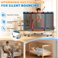 thumbnail image 5 of FEMCHIC 55" Kids Trampoline w/ Net, Trampoline for Kids Age 3-10, Indoor Outdoor Adjustable Small Trampoline for Toddler w/ Swing and Basketball Hoop 400LBS, Red & Blue, 5 of 10