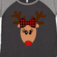 thumbnail image 4 of Inktastic Cute Girl Reindeer with Buffalo Plaid Bow Women's Plus Size T-Shirt, 4 of 5