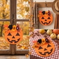 thumbnail image 6 of ZORVINEX Halloween Door Hanger Pumpkin Ghost Face Wooden Decoration for Thanksgiving Party Home Decor Entrance Wall Art Orange, 6 of 6