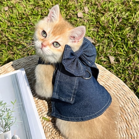 YHAICO Pet Apparel for The House Pet Clothing Outfitters Overalls Denim Dog Cats Dress Adjustable Pet Clothing Suitable for Small Dogs and Cats Cute Ruffled Skirt