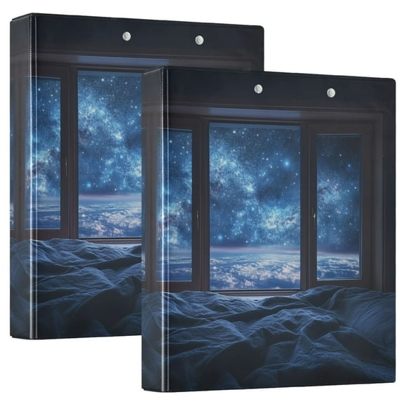 FORMRS 3 Ring Binder 1.5 inch with Pockets Set of 2 Clip Board 200 Sheets Capacity, Window Space