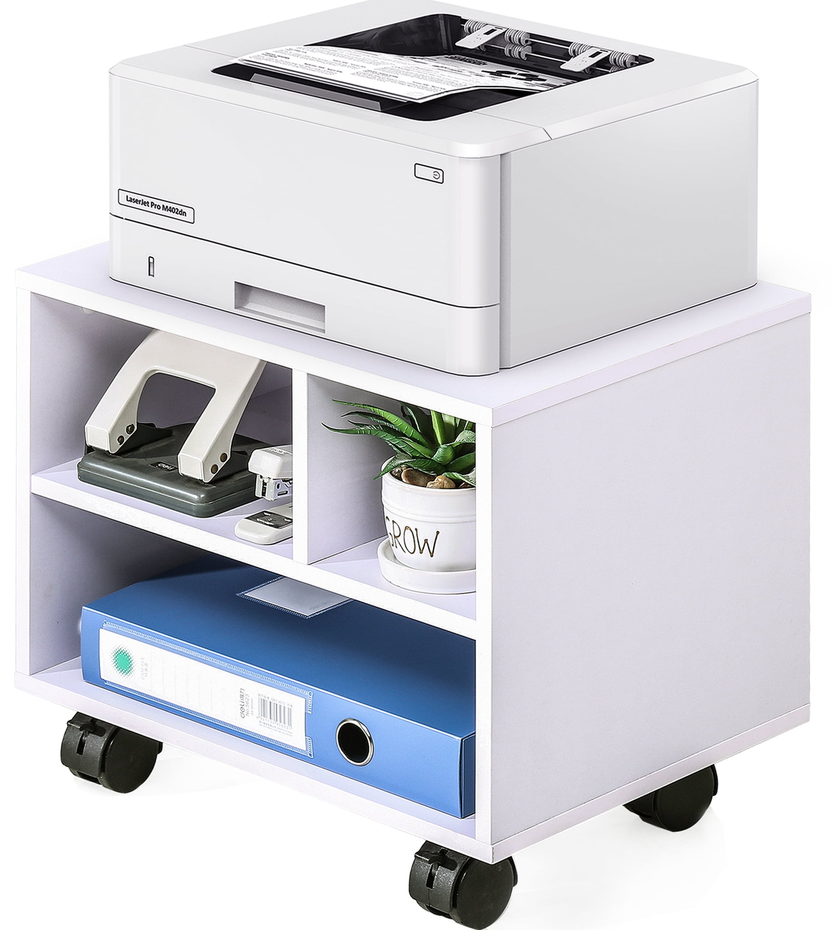 Details about   Printer Stand Compact 2 Shelf Locking Wheels Scanner Computer Office Supplies 