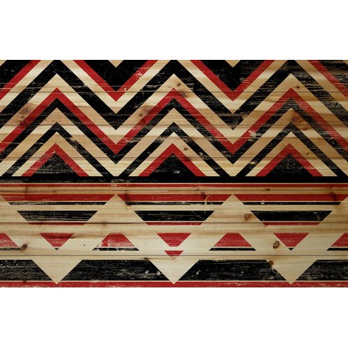 Marmont Hill 'Red and Black' Print on Wood