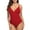 Red, variant on Charmo Women's Scalloped One Piece Swimsuit Bandage Bathing Suits Ladies Sexy Monokini Swimwear
