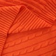 thumbnail image 6 of Cotton Knitted Throw Blanket Soft Warm Cable Knit Blanket , Orange, 6 of 7