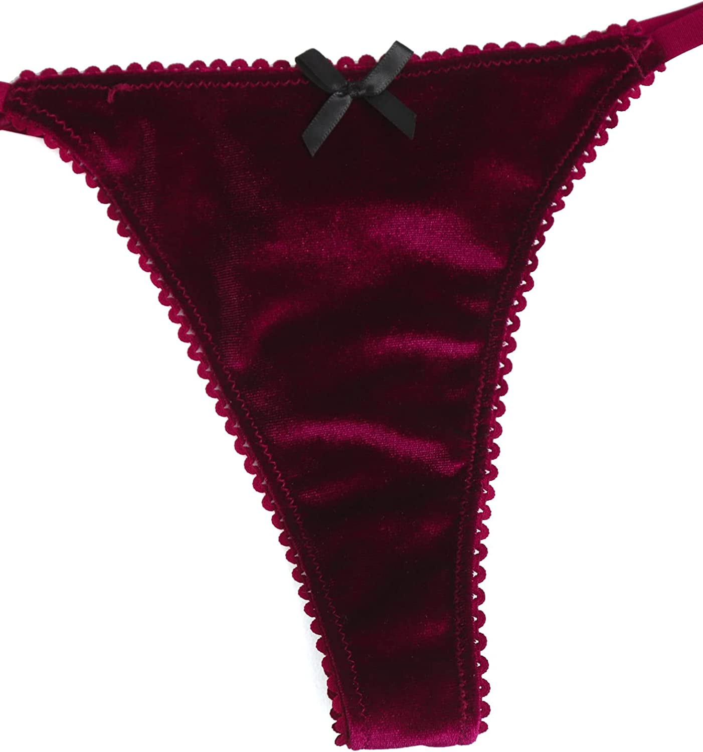 SweatyRocks Women's Sexy Velvet Underwire Bra and Panty Set Bow Knot 2  Piece Lingerie Set