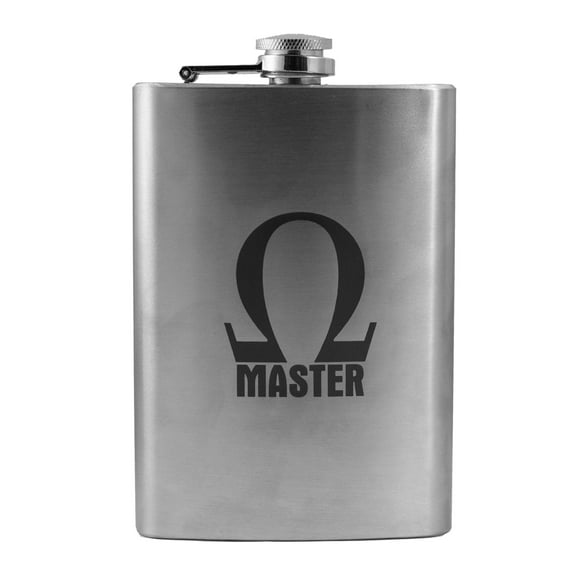 Hip Flask Plus 8oz Ohm Master Stainless Steel Flask - Leak-Proof